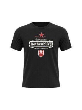 B&C Collection Menswear Black Germany Rothenburg Graphic Crew Neck T-Shirt XXL